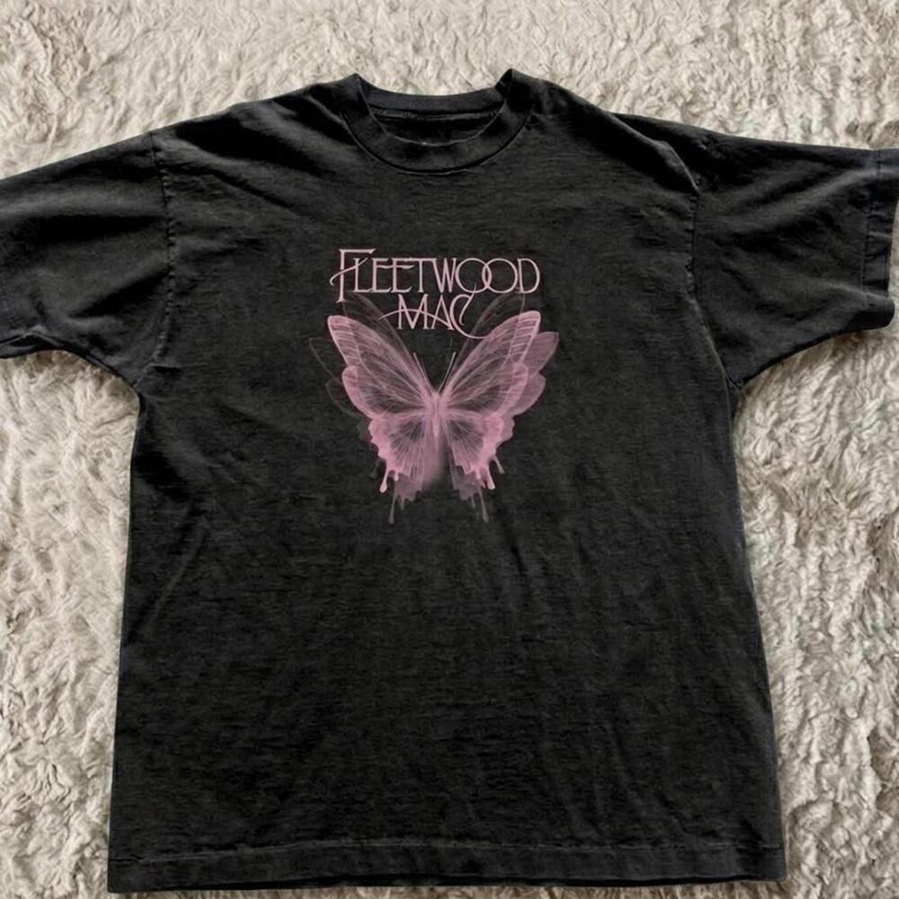 Fleetwood Mac Black T Shirt With Butterfly Design